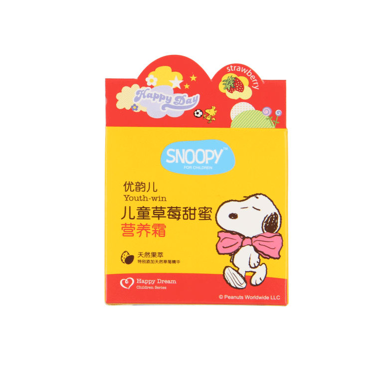 SNOOPY兒童草莓甜蜜營(yíng)養(yǎng)霜盒子